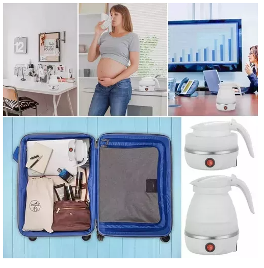 Tetera hervidora de agua, eléctrica y plegable