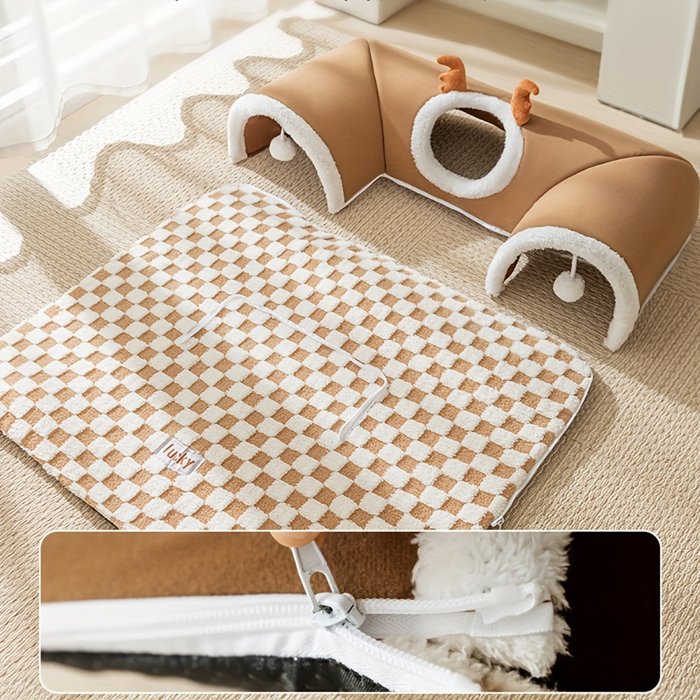 Cama túnel cómoda para gatos con diseño para jugar y dormi.