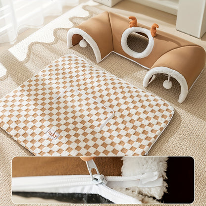 Cama túnel cómoda para gatos con diseño para jugar y dormi.