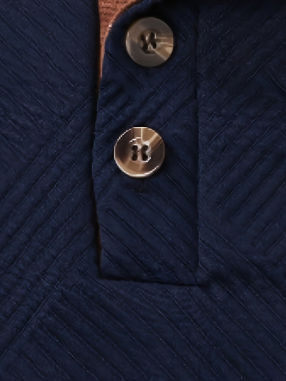 Elegante conjunto de 2 piezas para hombre: sudadera con capucha texturizada de manga larga y pantalón