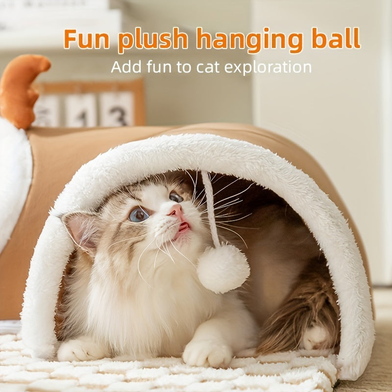 Cama túnel cómoda para gatos con diseño para jugar y dormi.