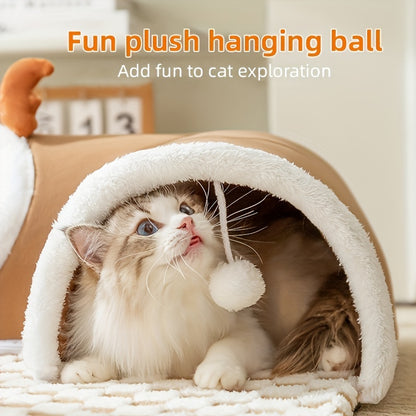 Cama túnel cómoda para gatos con diseño para jugar y dormi.