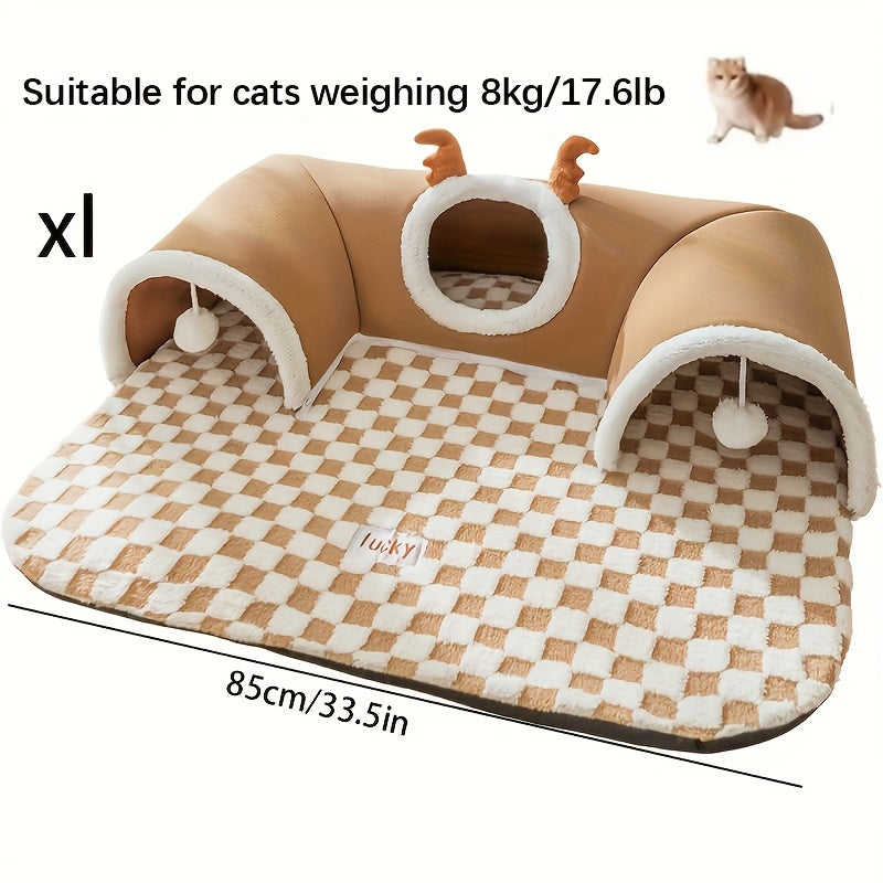 Cama túnel cómoda para gatos con diseño para jugar y dormi.